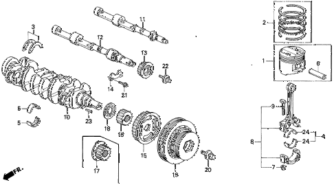 1992 prelude S 2 DOOR 5MT CRANKSHAFT - PISTON diagram 1992 prelude S 2 DOOR 5MT CRANKSHAFT - PISTON diagram
