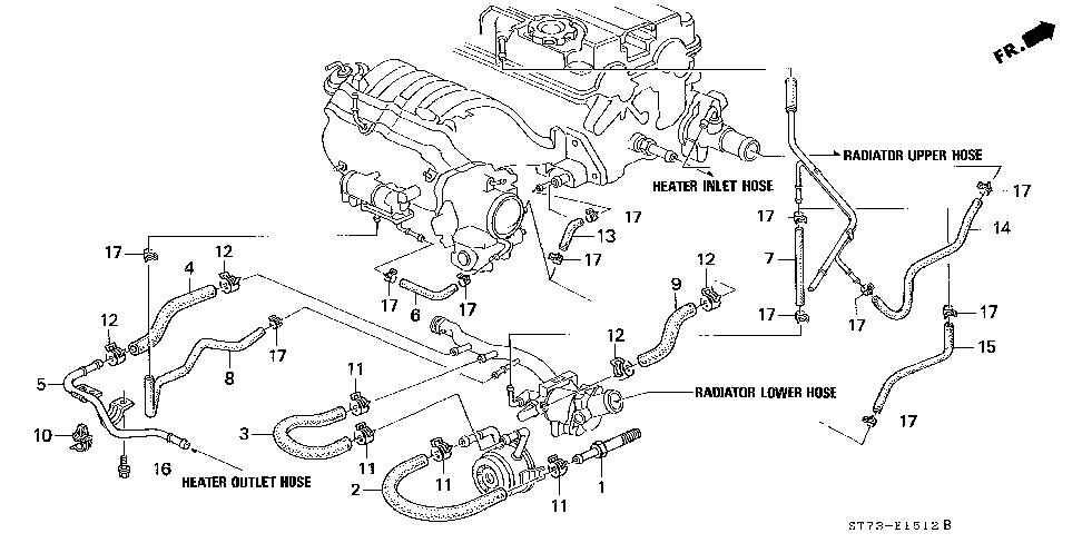 19503-P72-000 - HOSE, CONNECTING PIPE B