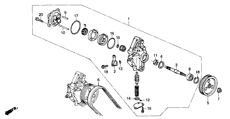 56141-P02-000 - SHAFT, POWER STEERING PUMP DRIVE