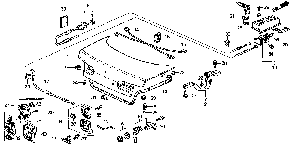 74856-ST8-A11 - COVER, TRUNK LOCK