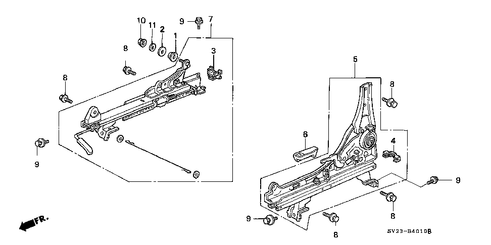 81550-SV2-A02 - SLIDE, L. RECLINING (OUTER)