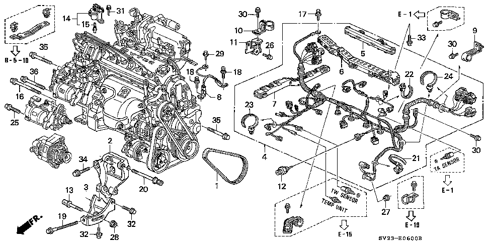 32110-P0B-A20 - WIRE HARNESS, ENGINE