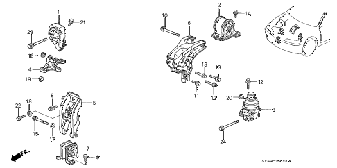 Honda online store : 1997 accord engine mount (1) parts