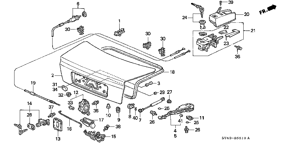 74880-SV4-A00 - CABLE, TRUNK OPENER