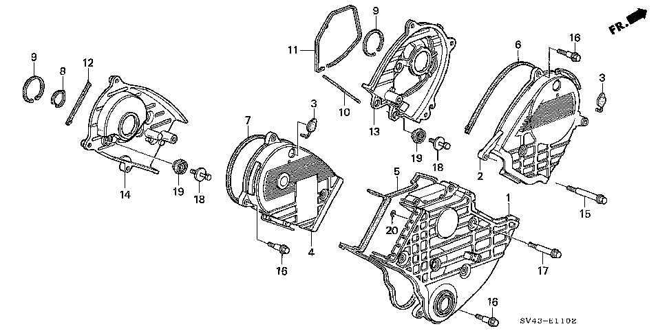 11830-P0G-A00 - COVER, TIMING BELT BACK