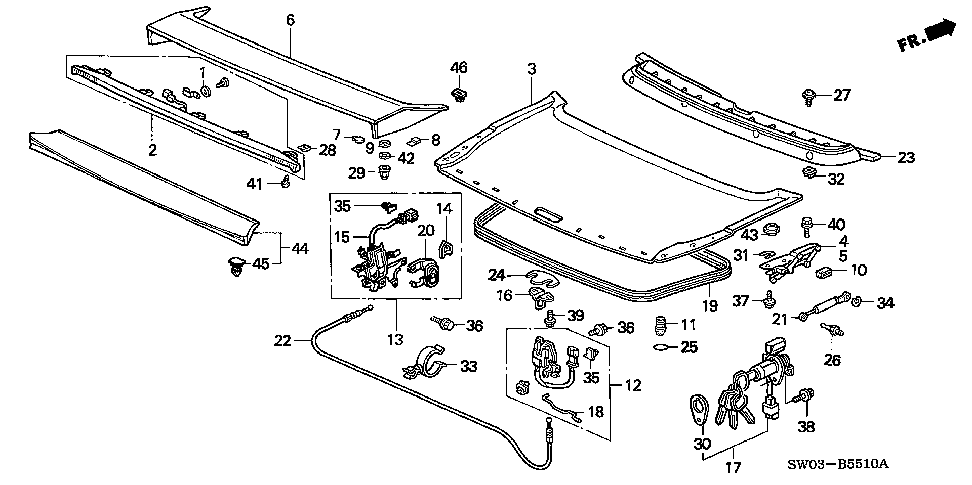 74880-SL0-A01 - CABLE, TRUNK OPENER