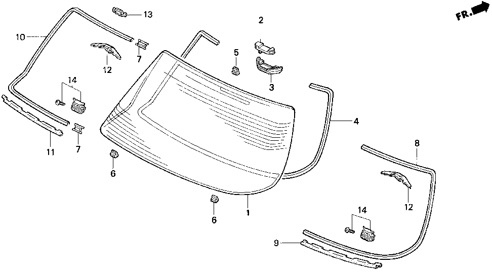 73264-SW5-A01 - MOLDING, L. RR. WINDSHIELD
