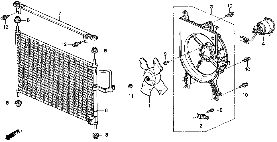 80111-SZ5-003 - BRACKET, CONDENSER MOUNT (UPPER)