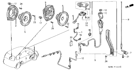 Honda online store : 1998 odyssey radio antenna - speaker parts