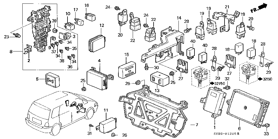 32123-SX0-003 - BRACKET C, FUSE BOX
