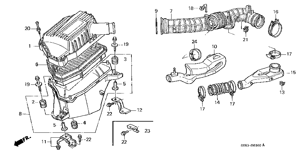 17212-P0A-000 - RUBBER, AIR CLEANER MOUNTING