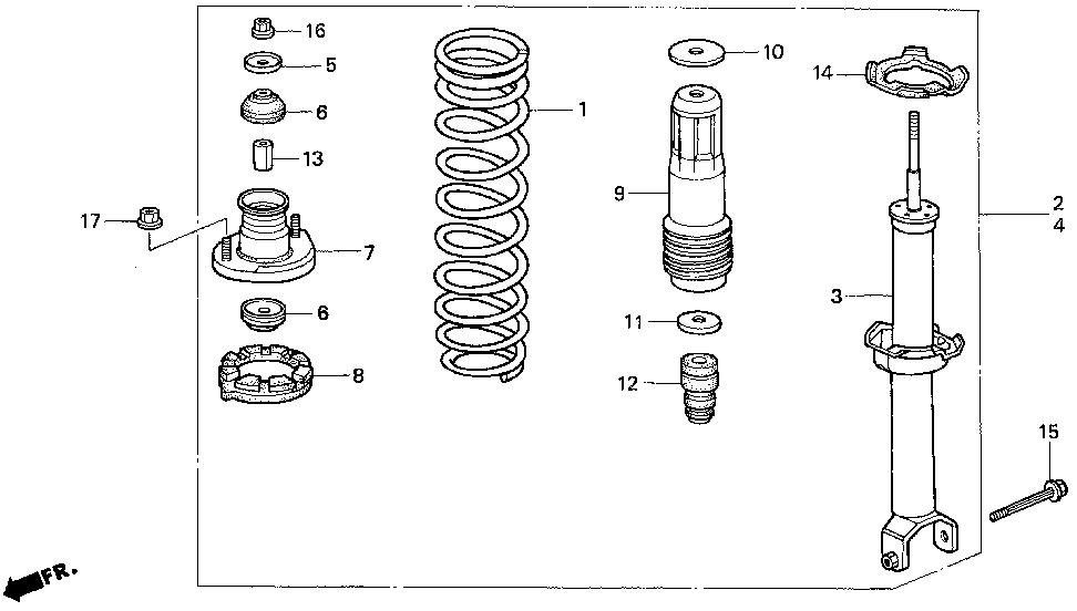 52611-SY8-A01 - SHOCK ABSORBER UNIT, RR.