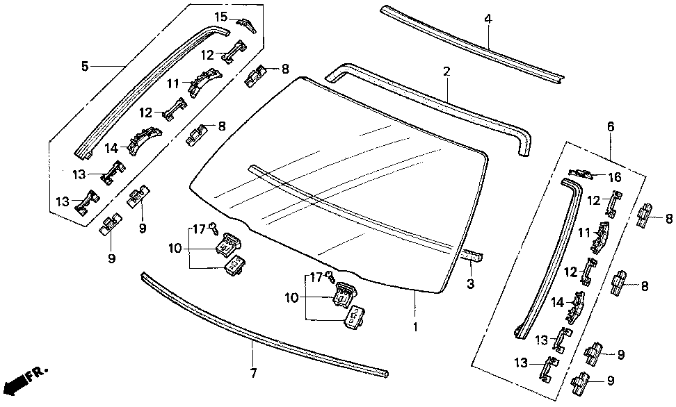 73125-SY8-000 - RUBBER A, FR. WINDSHIELD DAM