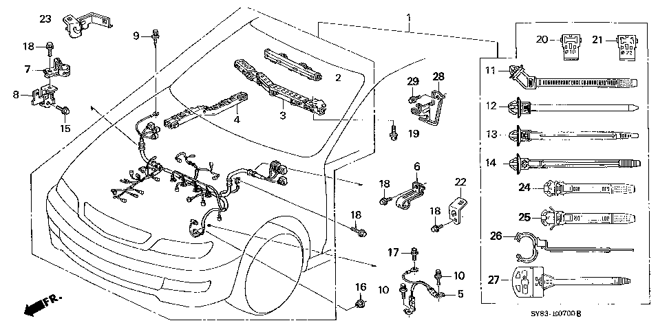 32741-P0G-A00 - CLAMP A, ENGINE HARNESS