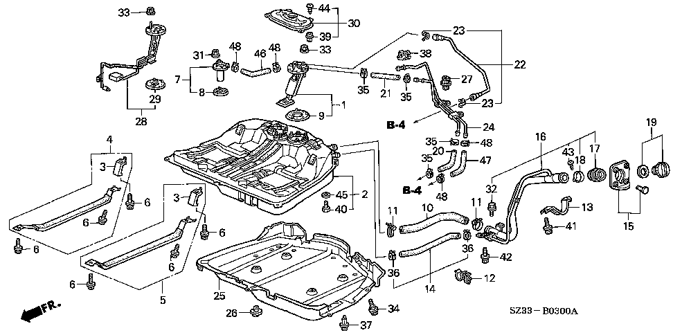 17521-SZ3-A01 - BAND ASSY., R. FUEL TANK MOUNTING
