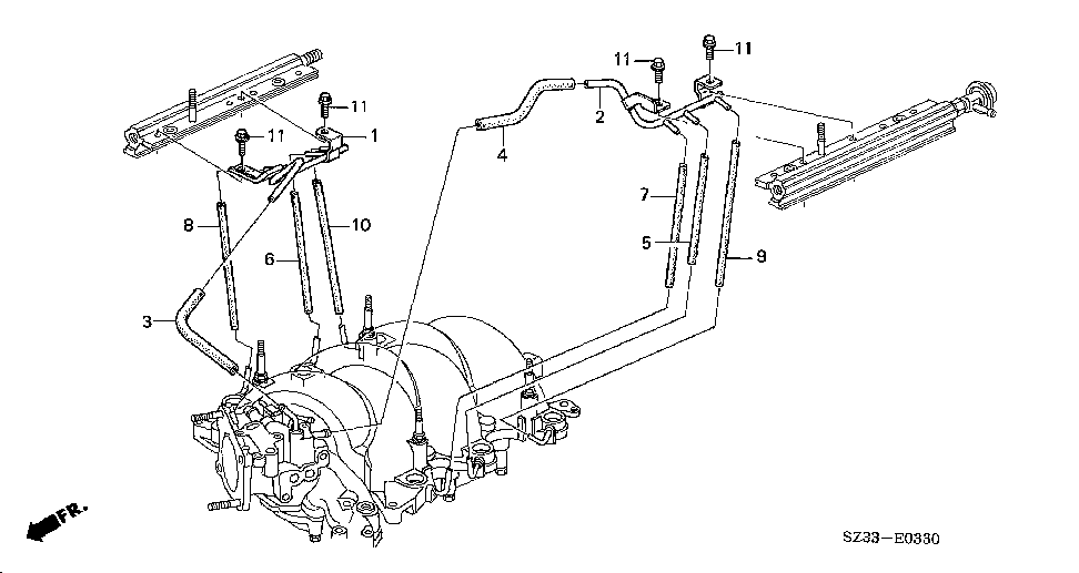 17411-P5A-000 - PIPE, R. AIR ASSIST INJECTOR