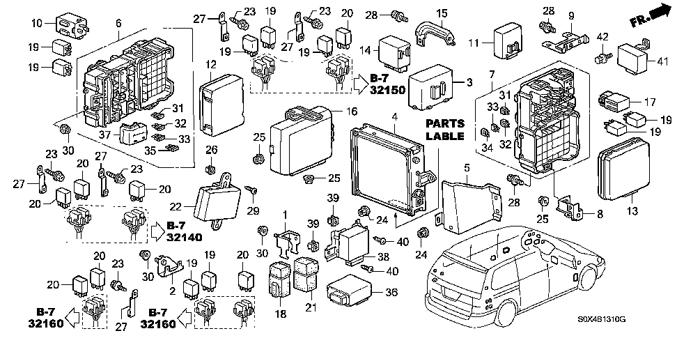 38800-S0X-A02 - SYSTEM UNIT, MULTI PLEX CONTROL (DRIVER SIDE)