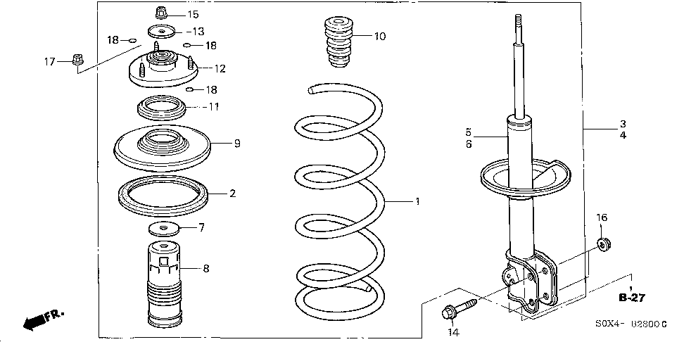 51726-S3V-A01 - BEARING, SHOCK ABSORBER MOUNTING