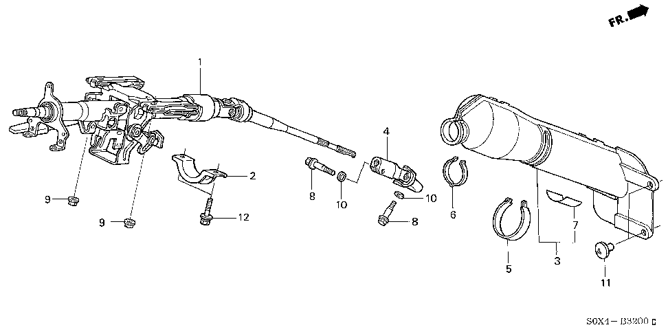53216-S0X-A00 - HOLD B, STEERING COLUMN