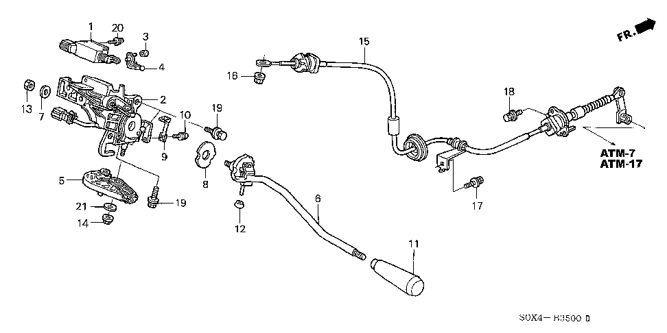 54022-S0X-A82 - EXTENSION, SHIFT LOCK
