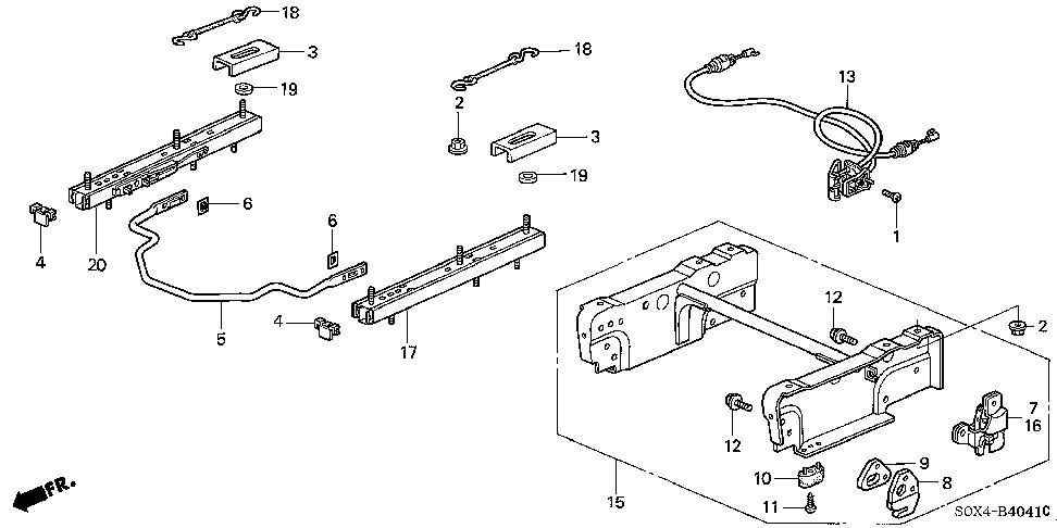 81293-S0X-A21 - HOOK, MIDDLE SEAT