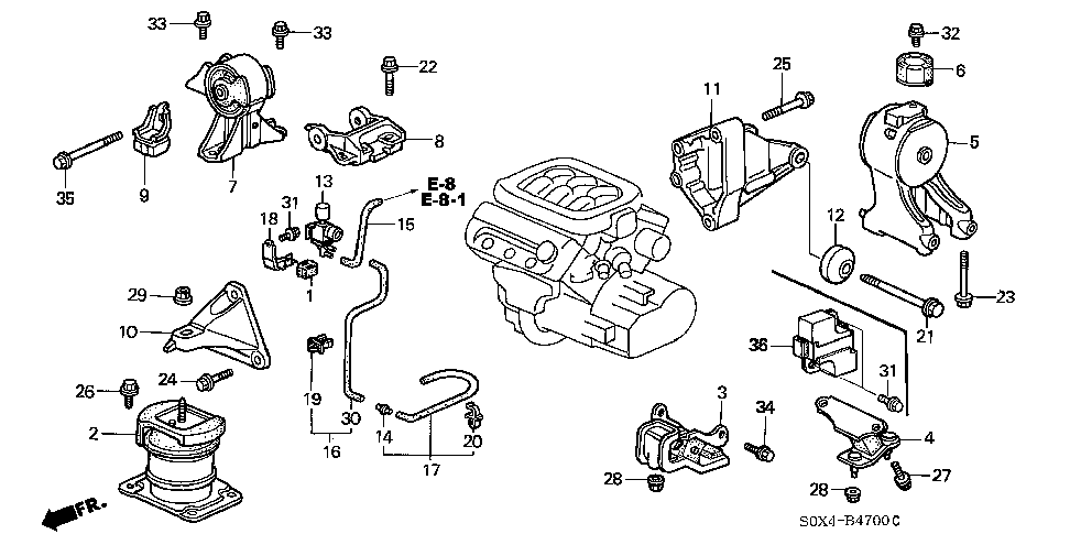 50815-S0X-A00 - DAMPER, RR. ENGINE MOUNTING DYNAMIC