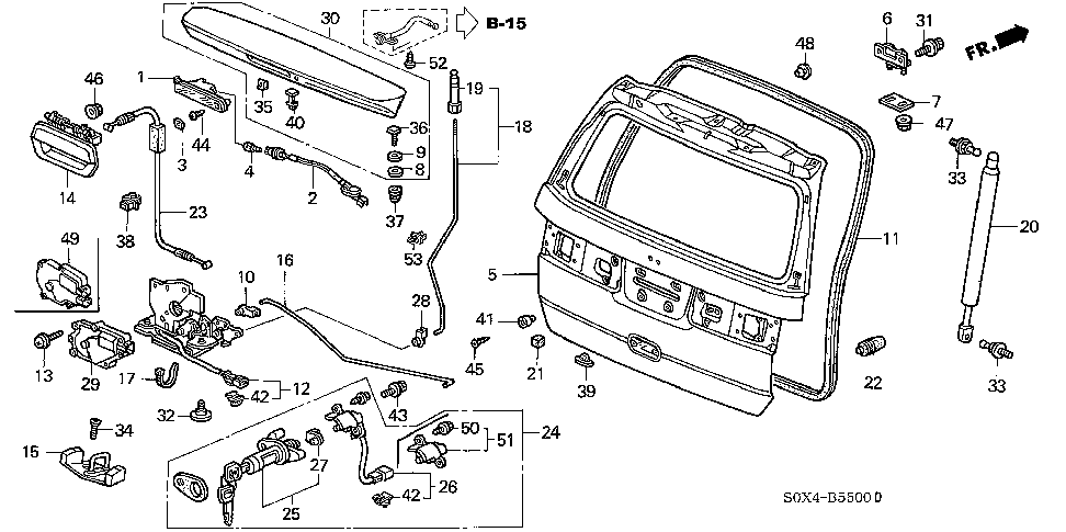 74829-S3V-A00 - STOPPER, TAILGATE