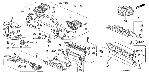 Honda online store : 2001 s2000 instrument panel garnish parts