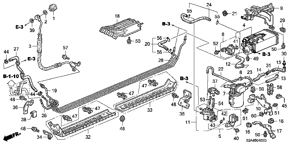 17383-S2A-A30 - BRACKET, RUBBER MOUNTING
