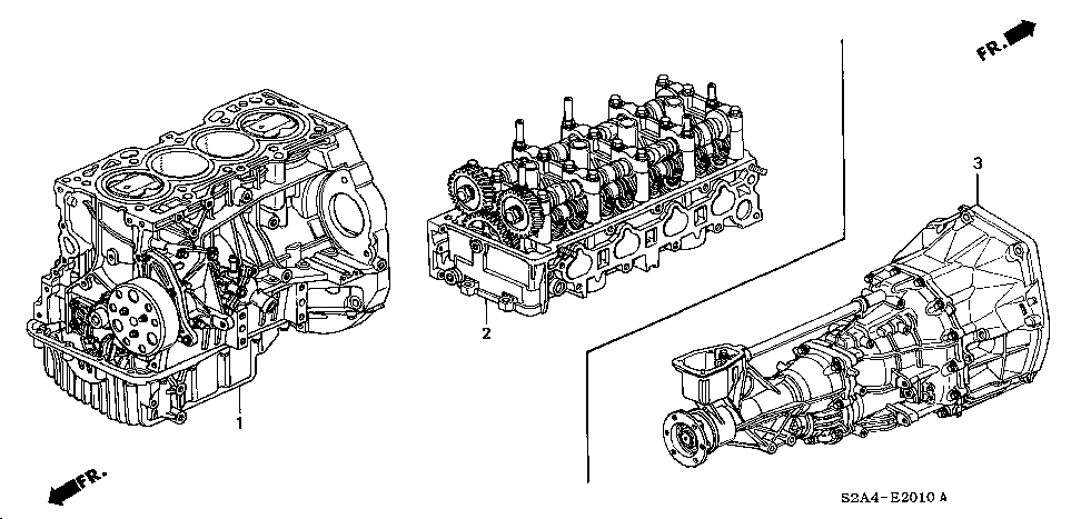 10002-PZX-A01 - ENGINE ASSY., BLOCK (W/O WATER PUMP)