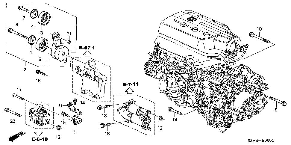 32741-RDJ-A00 - STAY A, ENGINE HARNESS