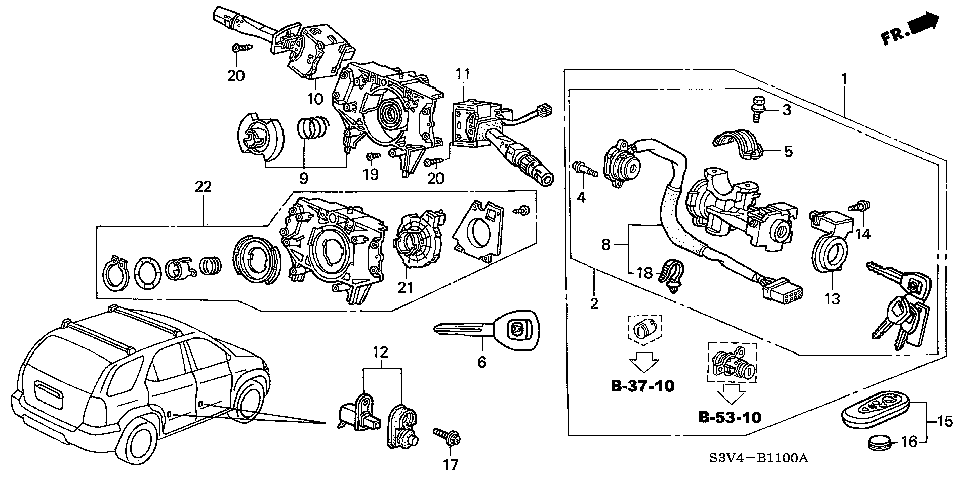 35130-S3V-A01 - SWITCH, STEERING