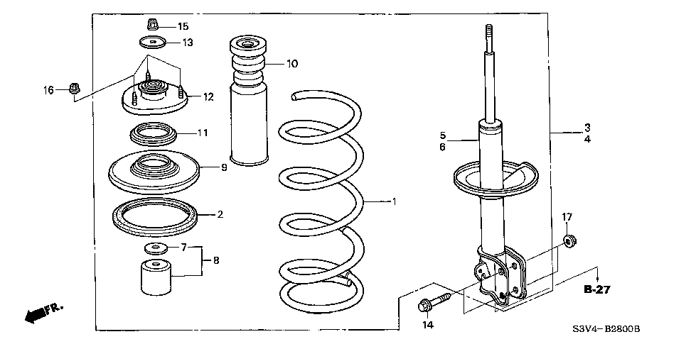 51726-S3V-A01 - BEARING, SHOCK ABSORBER MOUNTING