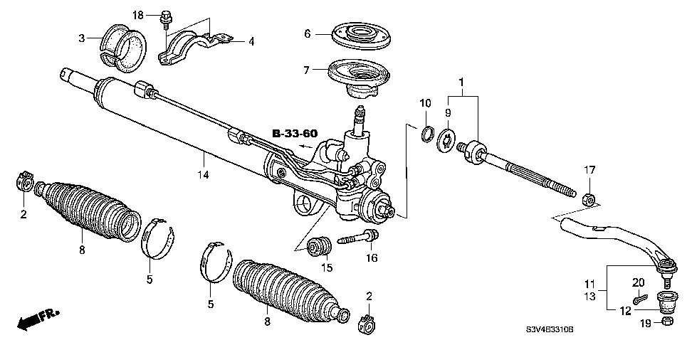 53534-S3V-A01 - DUST SEAL, TIE ROD