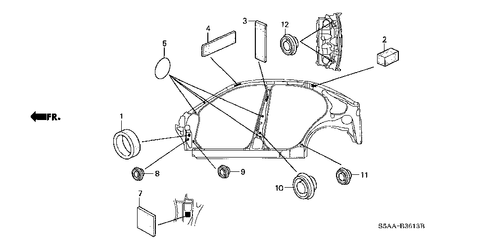 91617-S5A-000 - BLOCK, RR. PILLAR (INNER)