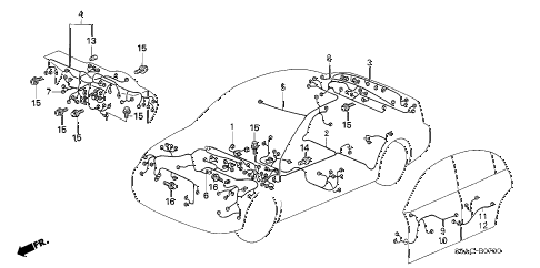 Honda online  heap : 2005 civic wire harness parts