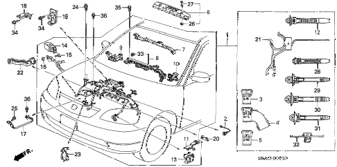 Honda online  gathering : 2005 civic engine wire harness parts