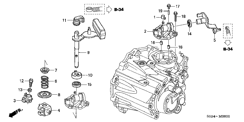24470-PZB-000 - LEVER, GEARSHIFT