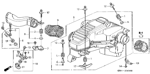 Honda online store : 2003 civic resonator chamber parts