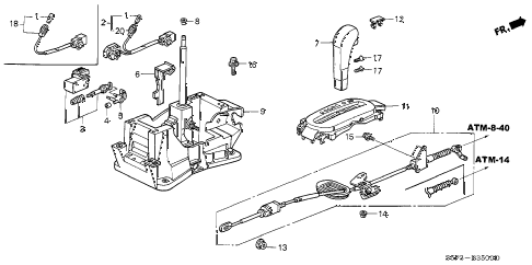 Honda online store : 2004 civic select lever parts