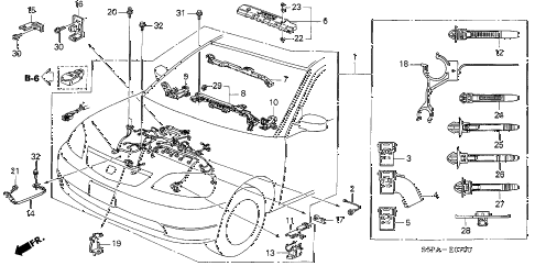 Honda online store : 2005 civic engine wire harness parts