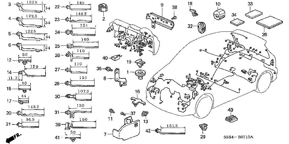 32204-S5A-020 - BRACKET, ENGINE WIRE HARNESS (A)