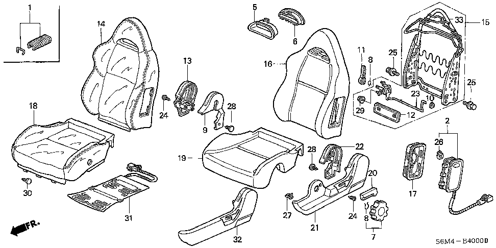 81527-S6M-A02 - PAD, L. FR. SEAT-BACK (SIDE AIRBAG)