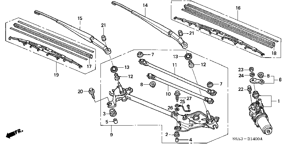 76600-S9A-A01 - ARM, WINDSHIELD WIPER (DRIVER SIDE)