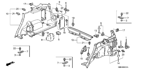 Honda online store : 2006 crv side lining parts