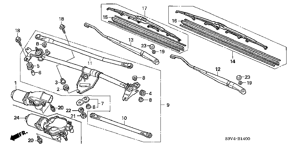 76600-S9V-A01 - ARM, WINDSHIELD WIPER (DRIVER SIDE)