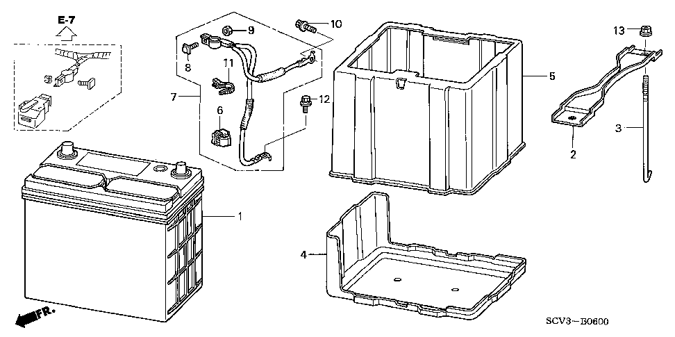 31512-SCV-A00 - PLATE, BATTERY SETTING