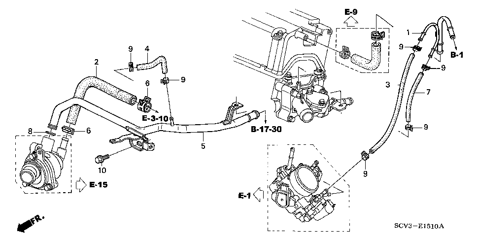 19508-PZD-A00 - HOSE, THROTTLE BODY INLET