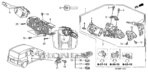 Honda online store : 2008 element combination switch parts