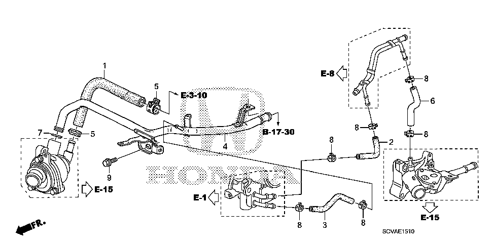 19510-PZD-A10 - PIPE, HEATER